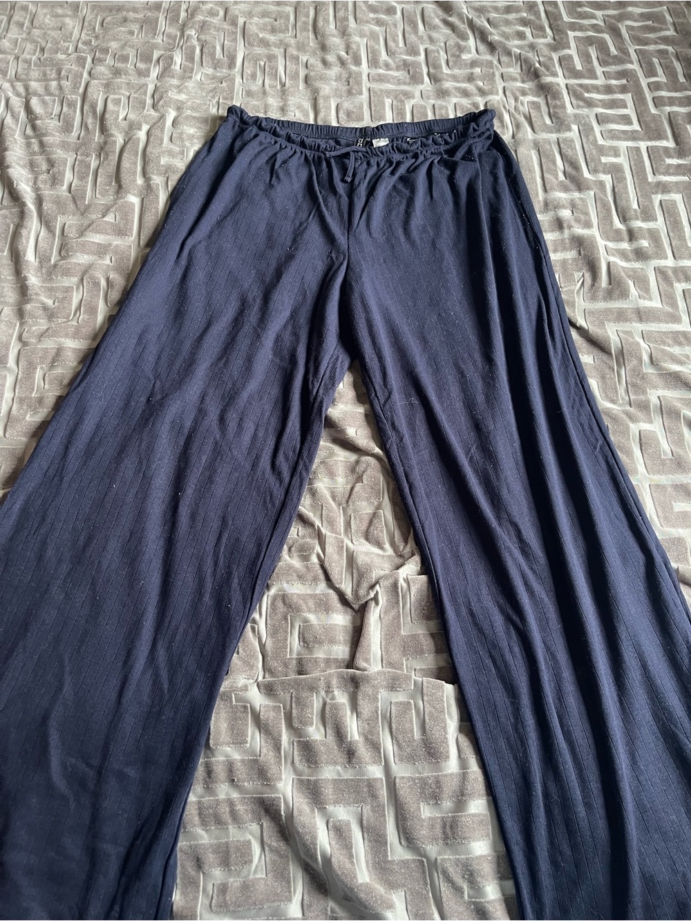 Divided Navy Wide-Leg Pants